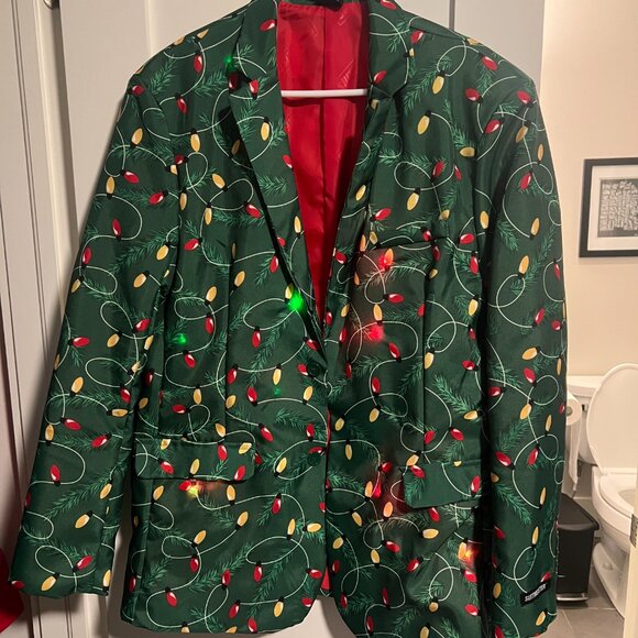 Light up holiday blazer and holiday pants - size Large (42-44) - Picture 4 of 11